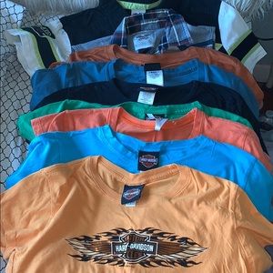 Harley Davidson shirts.  Lot of 8